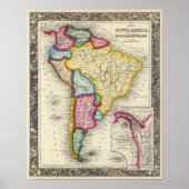 Map Of South America Poster (Voorkant)