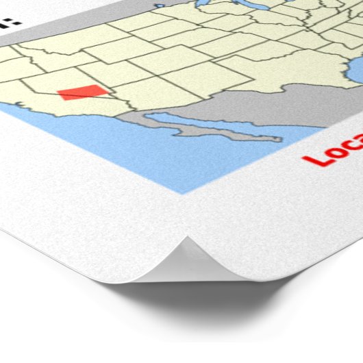 Map of Southern Nevada Federal Land genaamd Area 5 Poster (Hoek)