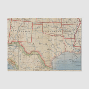 Map of Texas and Surround States Circa 1888 Tissuepapier
