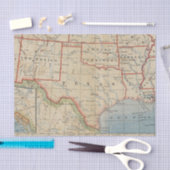 Map of Texas and Surround States Circa 1888 Tissuepapier (Craft)