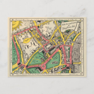 Map of the Coronation Route, London, England Briefkaart