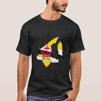 Map of the flag of Brunei T-shirt