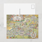Map of the Loire Valley of France Postcard Briefkaart (Voorkant / Achterkant)