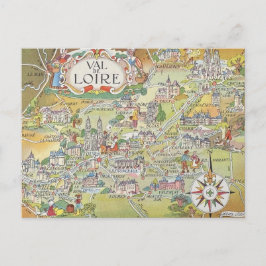 Map of the Loire Valley of France Postcard Briefkaart