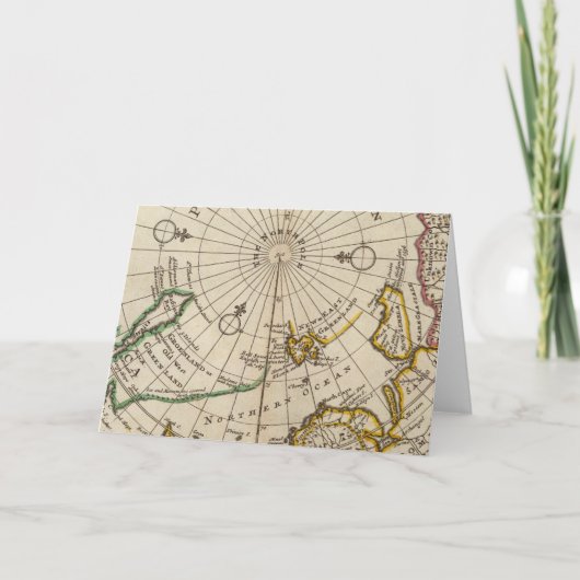 Map of the North Pole and territories near it Feestdagen Kaart (Voorkant)