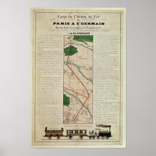Map of the Paris to St. Germain Railway, by Poster