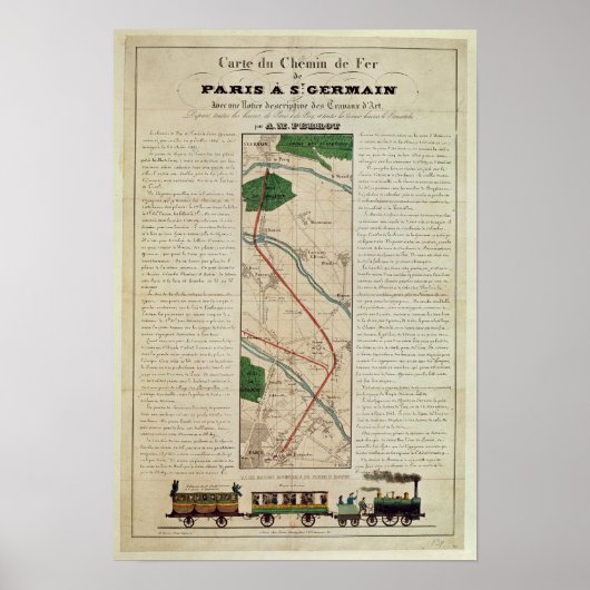 Map of the Paris to St. Germain Railway, by Poster (Voorkant)
