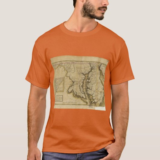 Map of the State of Maryland 1795 T-shirt (Voorkant)