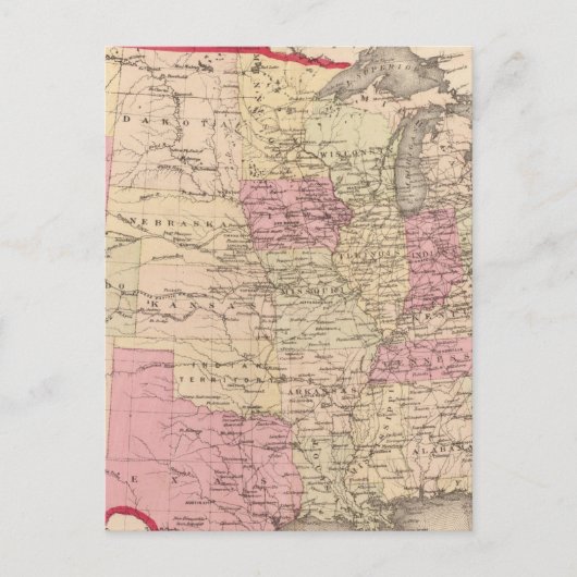 Map of the United States Briefkaart (Voorkant)