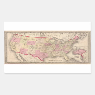 Map of the United States Rechthoekige Sticker
