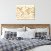 Map Of The World on the Globular Projection Canvas Afdruk (Insitu (Slaapkamer))