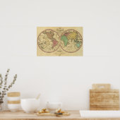 Map Of The World on the Globular Projection Poster (Keuken)