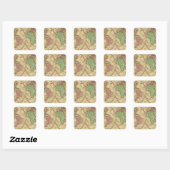 Map Of The World on the Globular Projection Vierkante Sticker (Vel)