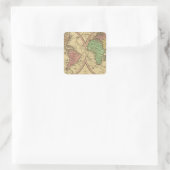 Map Of The World on the Globular Projection Vierkante Sticker (Tas)