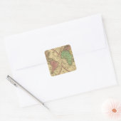 Map Of The World on the Globular Projection Vierkante Sticker (Envelop)