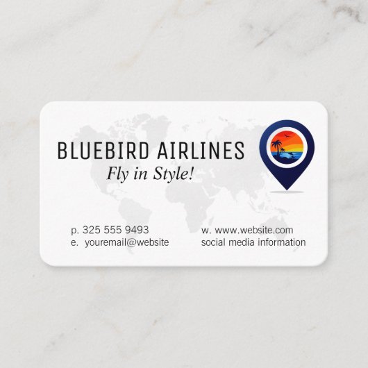 Map of the World | Tropical Island Visitekaartje (Voorkant)