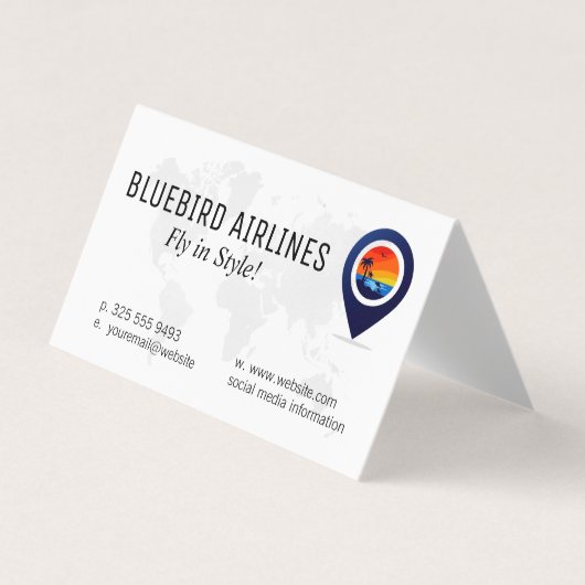 Map of the World | Tropical Island Visitekaartje (Voorkant)