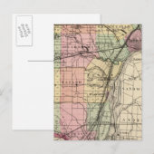 Map of Wayne County, Michigan Briefkaart (Voorkant / Achterkant)