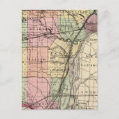 Map of Wayne County, Michigan Briefkaart (Voorkant)