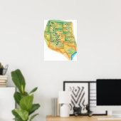 Map of Western United States Poster (Thuiskantoor)