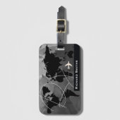 Map-of-World Aero Travel op maat Bagagelabel (Voorkant (verticaal))