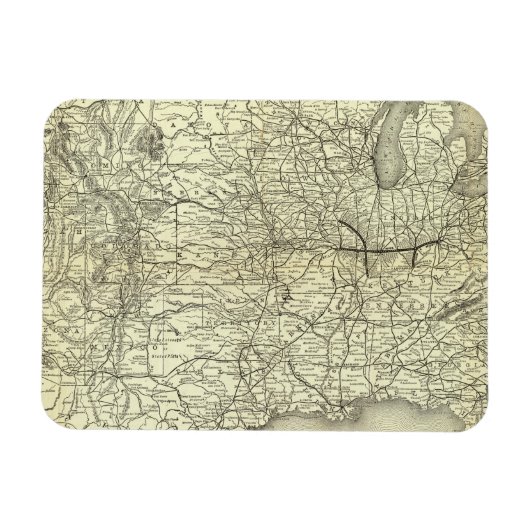 Map Ohio and Mississippi Railway Magneet (Horizontaal)