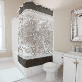 Map Old Paris Frankrijk 1618 Shower Curtain Douchegordijn (In situ)