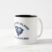"Map" op Seabrook Island Tweekleurige Koffiemok (Voorkant rechts)