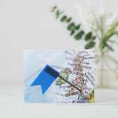 Map pin placed in London, UK on map, close-up Briefkaart (Staand voorkant)