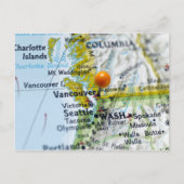 Map pin placed on Vancouver, Canada on map, Briefkaart (Voorkant)