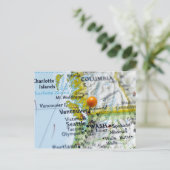 Map pin placed on Vancouver, Canada on map, Briefkaart (Staand voorkant)