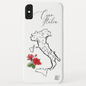*~* Map Red Rose Green Leaf Italië Case-Mate iPhone Case (Achterkant)