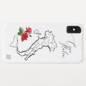 *~* Map Red Rose Green Leaf Italië Case-Mate iPhone Case (Achterkant (horizontaal))