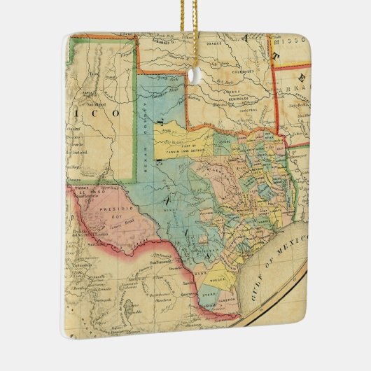 Map Republiek Texas 1851 Keramisch Ornament (Rechts)