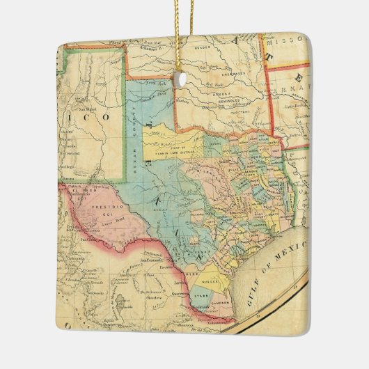 Map Republiek Texas 1851 Keramisch Ornament (Links)
