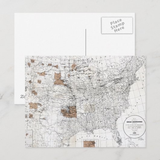 MAP: RESERVATIES, 1888 BRIEFKAART (Voorkant / Achterkant)