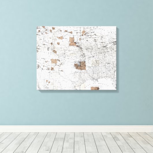 MAP: RESERVATIES, 1888 CANVAS AFDRUK (Insitu (Houten vloer))