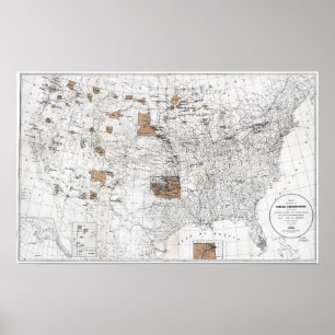 MAP: RESERVATIES, 1888 POSTER