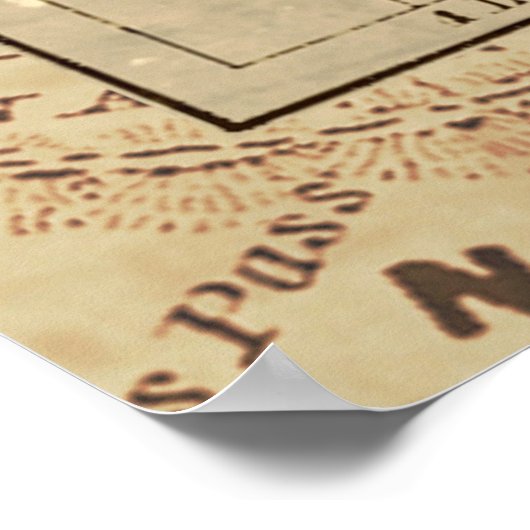 Map Retro Sailing Ship Design Poster (Hoek)