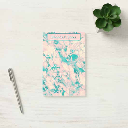map Roze en Blauwe marmer Pocket Post-it® Notes (Kantoor)