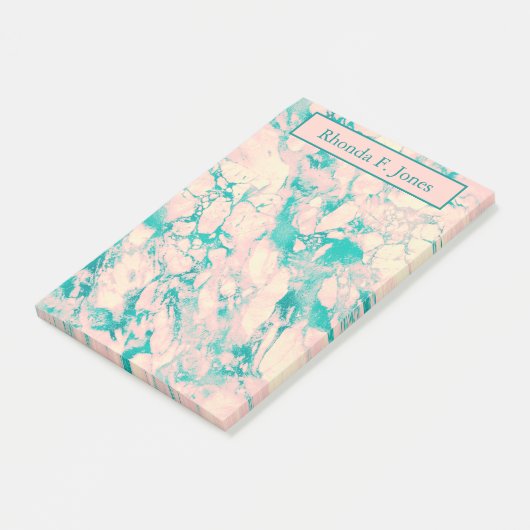 map Roze en Blauwe marmer Pocket Post-it® Notes (Schuin)
