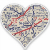  map Seguin Texas Sticker (Voorkant)