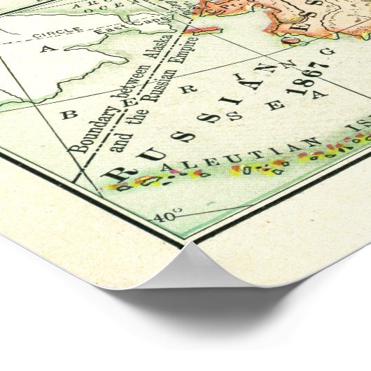 Map Territoriale Groei United States Retro Poster (Hoek)