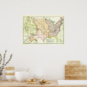 Map Territoriale Groei United States Retro Poster (Keuken)
