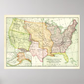 Map Territoriale Groei United States Retro Poster (Voorkant)