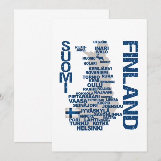  MAP-uitnodiging voor FINLAND Kaart (Voorkant / Achterkant)