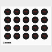 Map Ukraine - Thread Embroidery - Ukrainian Embroi Ronde Sticker (Vel)