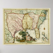 Map van 1740 Florida Poster (Voorkant)
