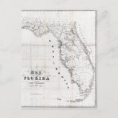 Map van 1837 Florida Briefkaart (Voorkant)