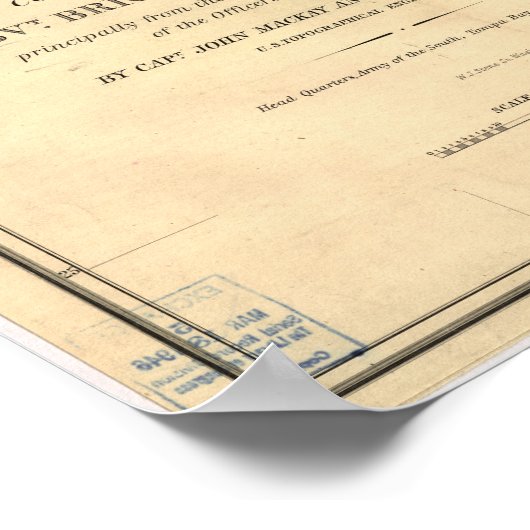 Map van 1839 Florida Poster (Hoek)